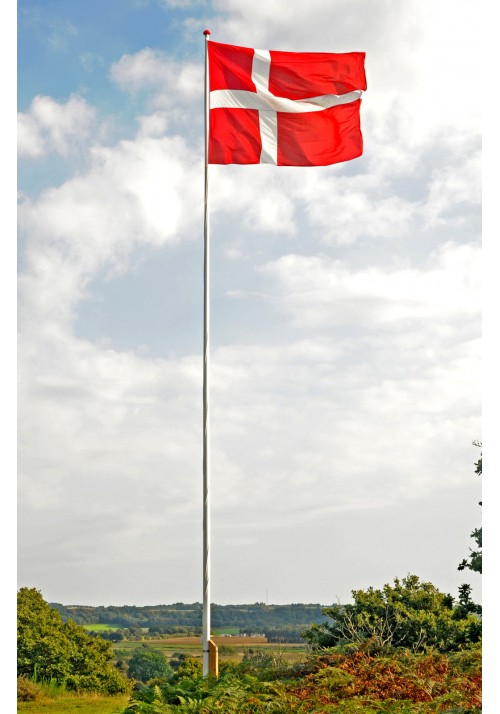 Træflagstang hvidmalet - 05 Meter. Danske Kvalitets Flagstænger.